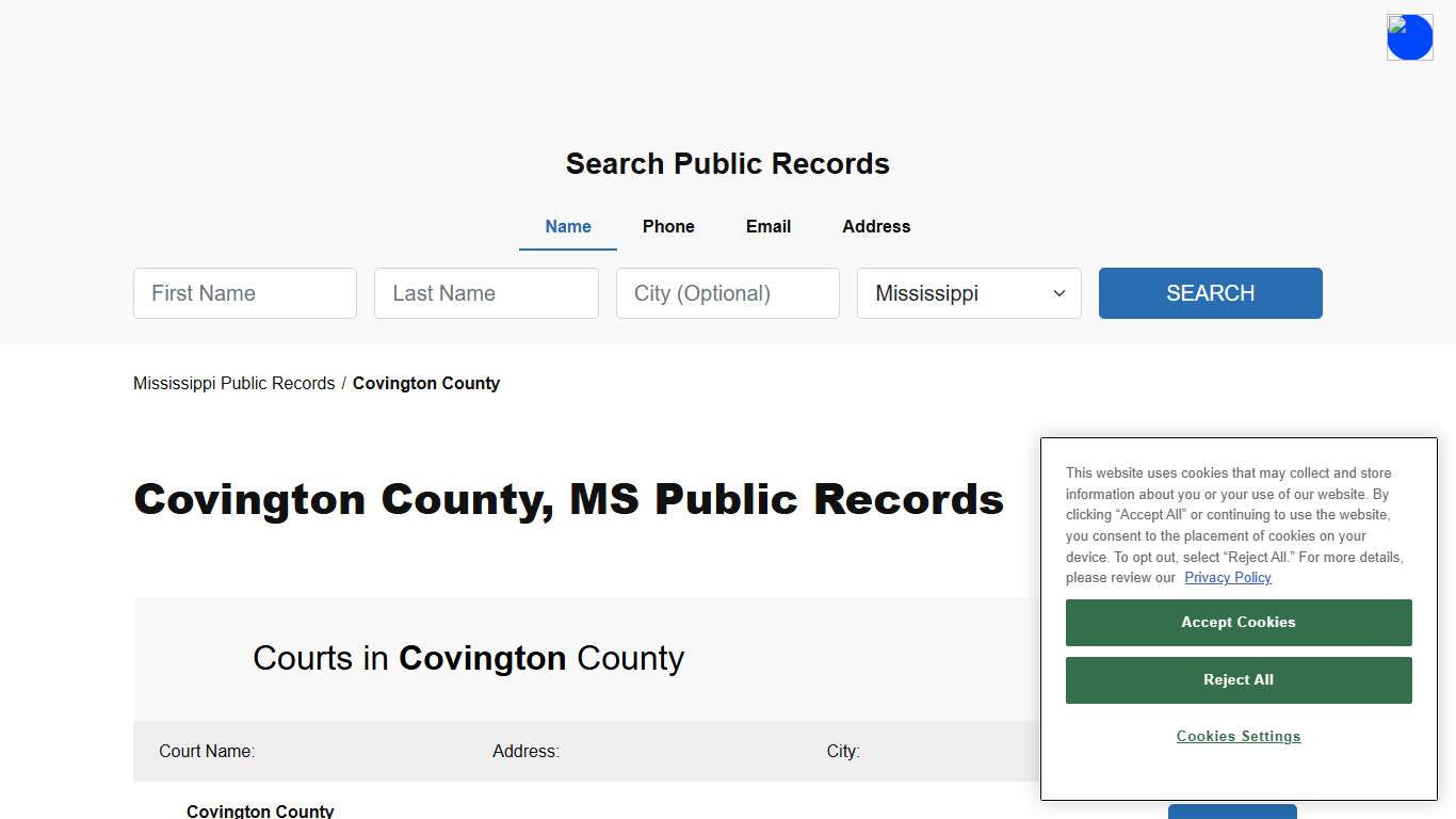 Covington County, MS Public Court, Arrest and Inmate Records - ThePublicIndex